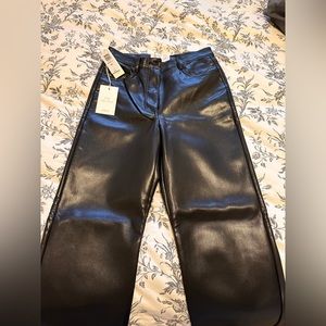 Aritzia Melina Leather Pant Black NWT